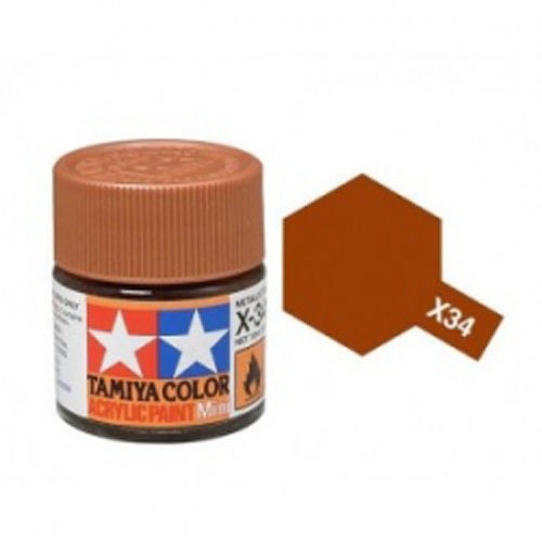 X-34 Metallic Brown. Tamiya Color Acrylic Paint (Gloss) – Colori lucidi  