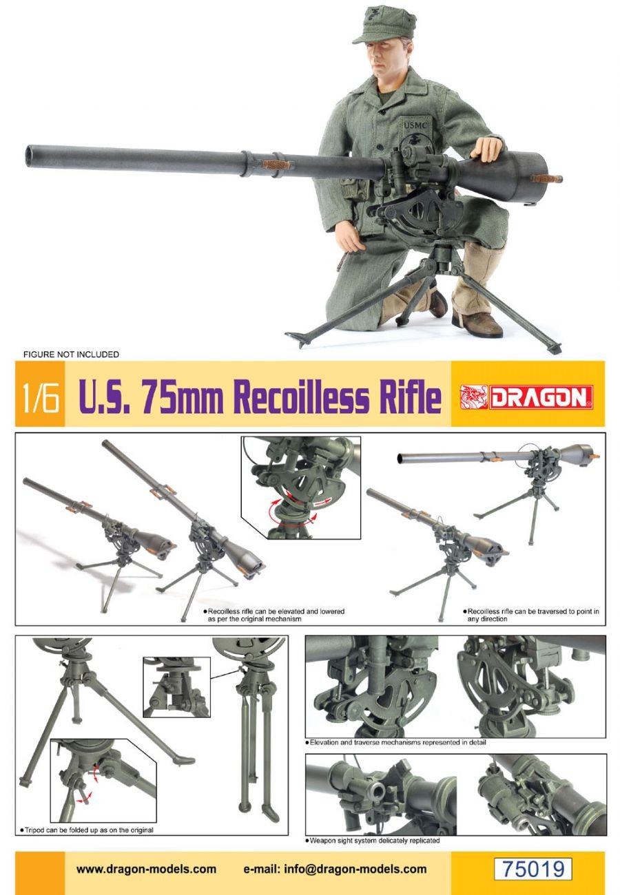 M20 75 mm Recoilless Rifle SOLDIER NOT INCLUDED