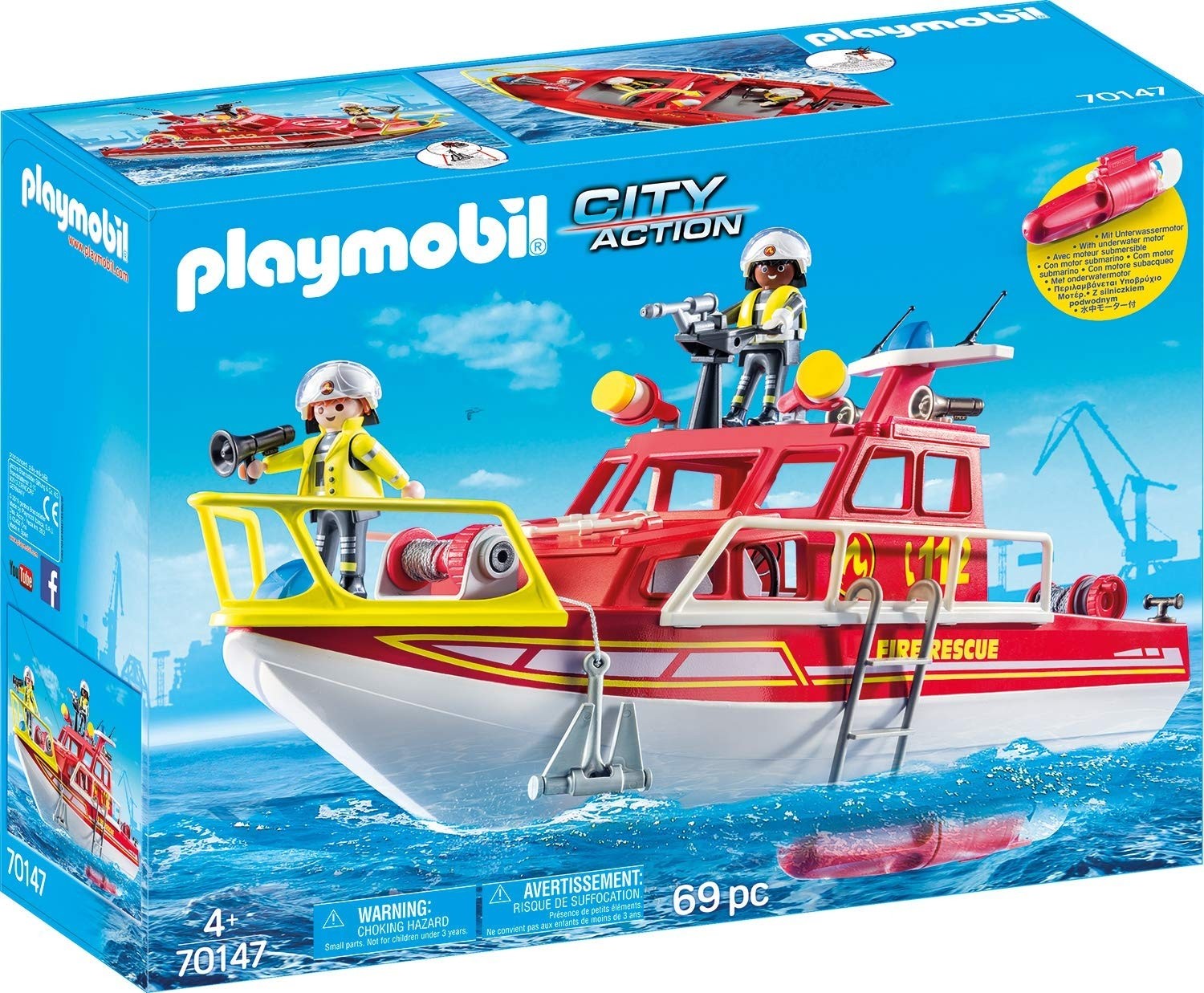 Playmobil 70147 -  Barca dei Vigili del Fuoco
