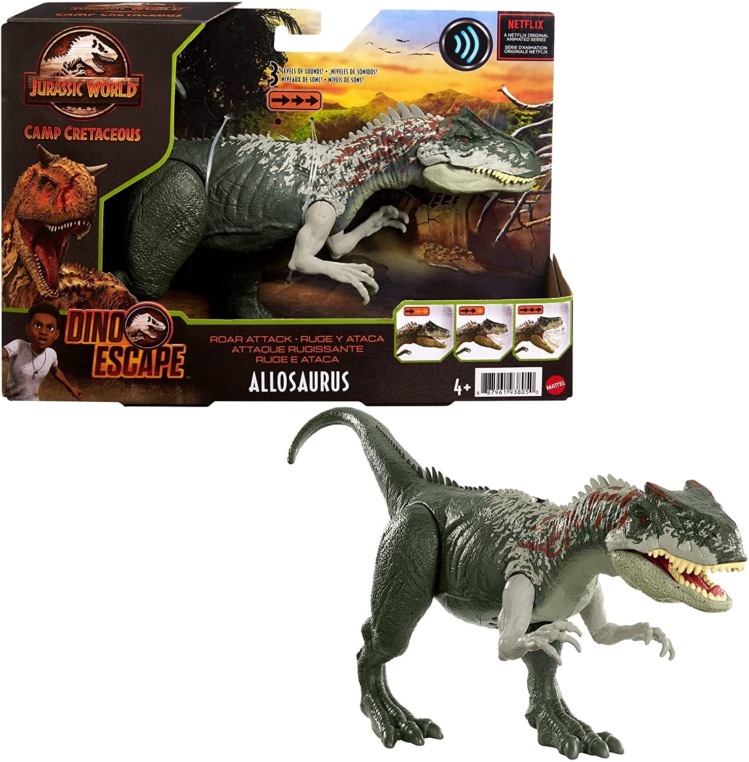 Jurassic World- Dinosauro Attacco Sonoro Allosaurus