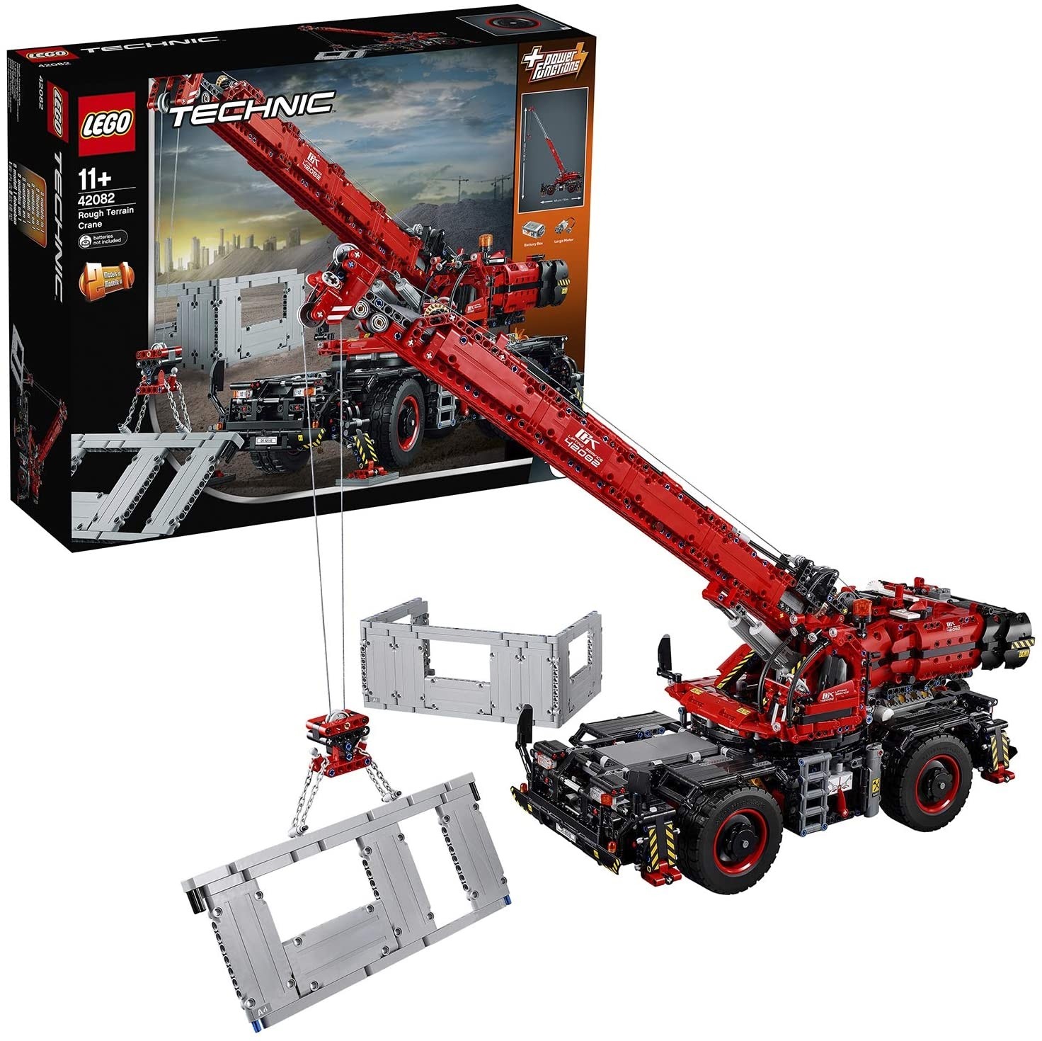 LEGO 42082 – Grande Gru mobile Mezzo Pesante e Battipalo Mobile 2 in 1 con Funzioni Motorizzate