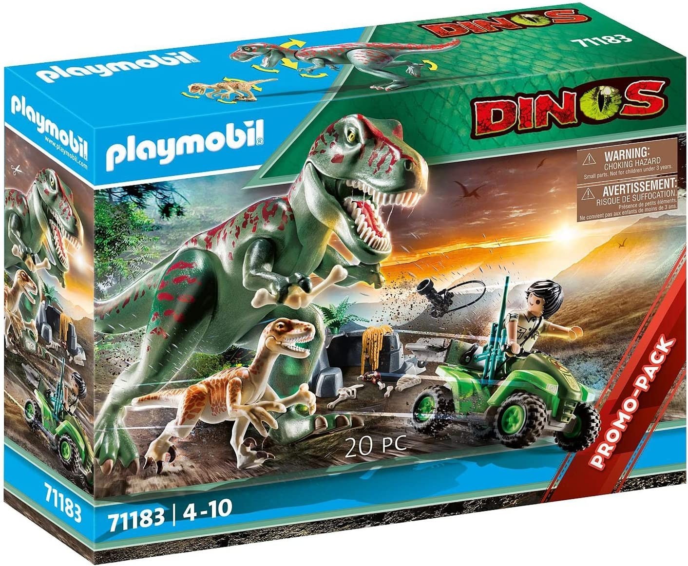 PLAYMOBIL 71183 Esploratore con Quad e Tirannosauro