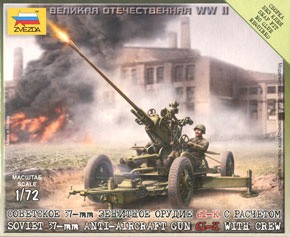 Soviet Anti-Aircraft Gun with Crew
