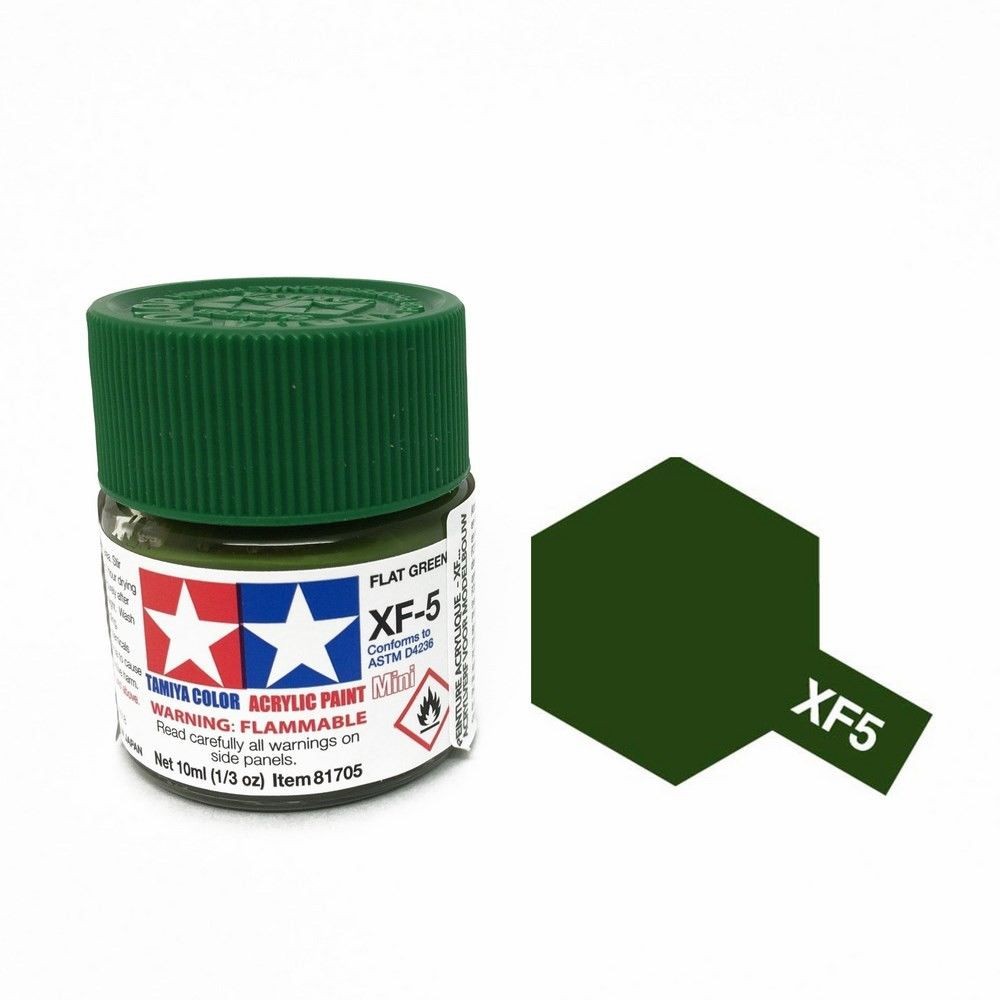 XF-5 Flat Green. Tamiya Color Acrylic Paint (Flat) – Colori opachi  