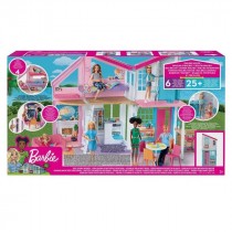  Barbie Casa di Malibu, Playset Richiudibile su Due Piani con Accessori