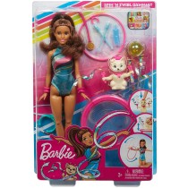 Barbie- Dreamhouse Adventures Bambola Ginnasta Mora in Body con Accessori