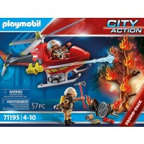 PLAYMOBIL City Action 71195 Elicottero dei Vigili del Fuoco, Elicottero dei Pompieri con Cannone Estintore