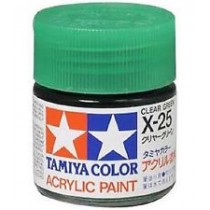 X-25 Clear Green. Tamiya Color Acrylic Paint (Gloss) – Colori lucidi  