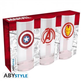 MARVEL - "Avengers Captain America & Iron Man" 3 glasses set