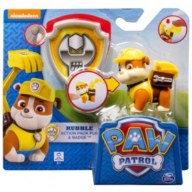 Paw Patrol Rubble action pack pup & badge Spin Master