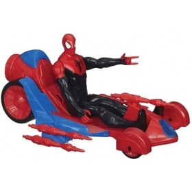 Hasbro Marvel-Action Figura Spider-Man da 30 cm con Veicolo