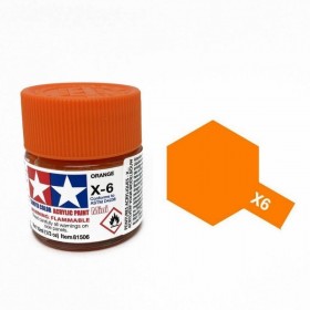 Tamiya Color Acrylic Paint (Gloss) – Colori lucidi. Mini X - 6 Orange