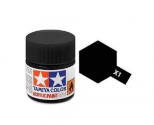 Tamiya Color Acrylic Paint (Gloss) – Colori lucidi. Mini X-1 black