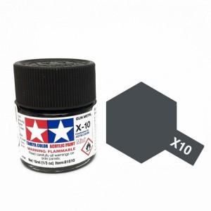 Tamiya Color Acrylic Paint (Gloss) – Colori lucidi. Mini X - 10 Gun metal  